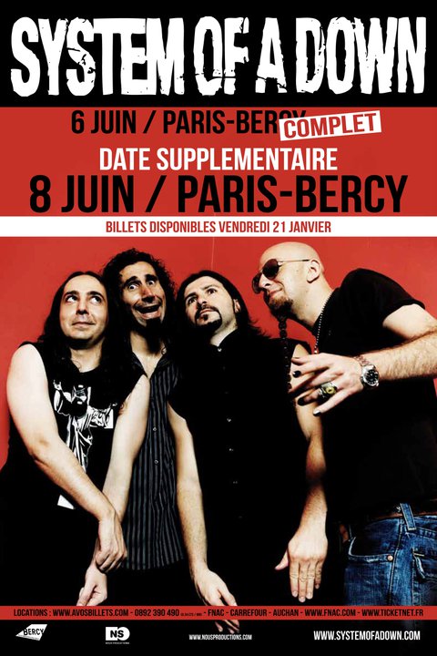 System of a Down à Paris : date supplémentaire le 8 juin 2011 !