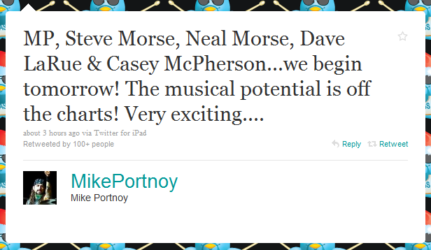 Mike Portnoy 2011 : avec Steve Morse, Neal Morse, Dave LaRue & Casey McPherson