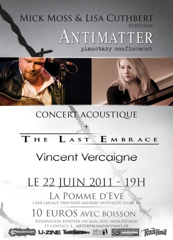 Antimatter : 3 dates en France fin juin !